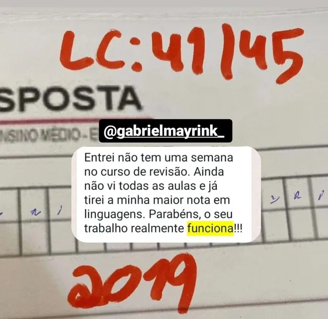 Print real de aluno IHM mostrando evolução de acertos em Linguagens